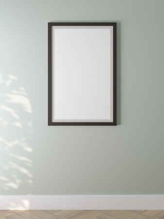 3d rendering of an empty frame on the wall.