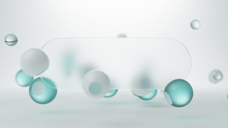 Background 3d abstraction from a group of layers of glass and plastic.