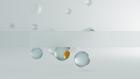 Background 3d abstraction from a group of layers of glass and plastic.