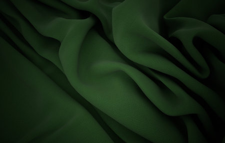 Elegant drapery of delicate green fabric.の写真素材