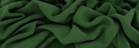 Elegant drapery of delicate green fabric.の写真素材