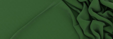 Elegant drapery of delicate green fabric.の写真素材