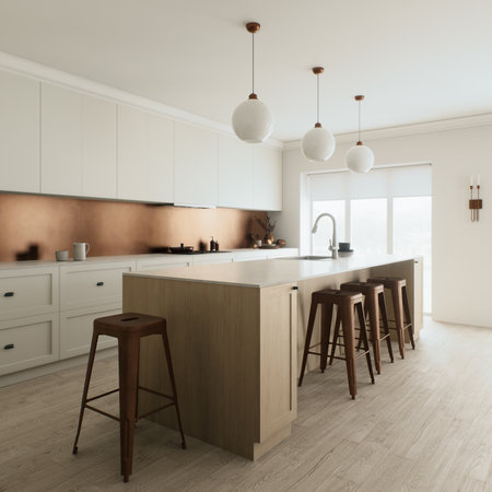 Discover unique modern kitchen designs that incorporate the minimalist aesthetics of your homeの写真素材