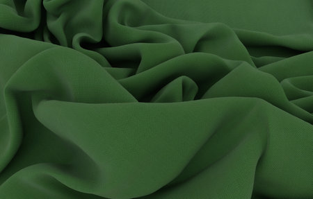 Elegant drapery of delicate green fabric.の写真素材