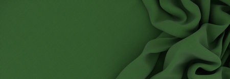Elegant drapery of delicate green fabric.の写真素材