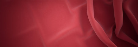Elegant drapery of delicate burgundy fabric.の写真素材