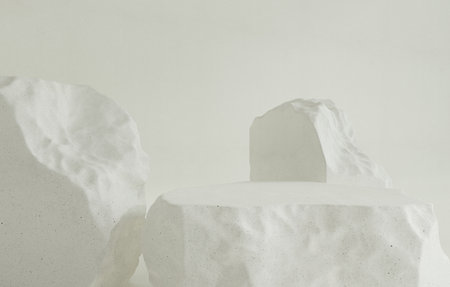 This is an abstract textured white background featuring organic and creative forms and patternsの写真素材