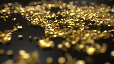 Stunning Golden Glitter on Elegant Black Background for Your Creative Projects and Designs