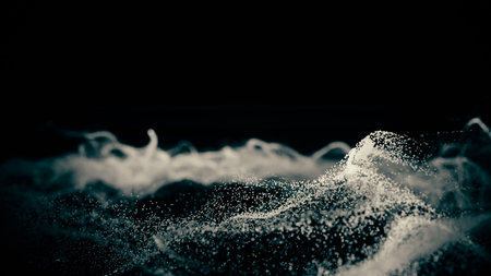 Ethereal Waves of Water and Light create a mesmerizing interplay of fluid dynamics and eleganceの写真素材