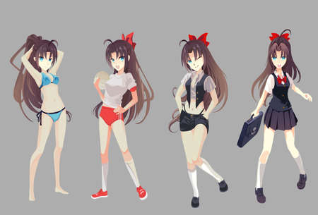 anime girlのイラスト素材