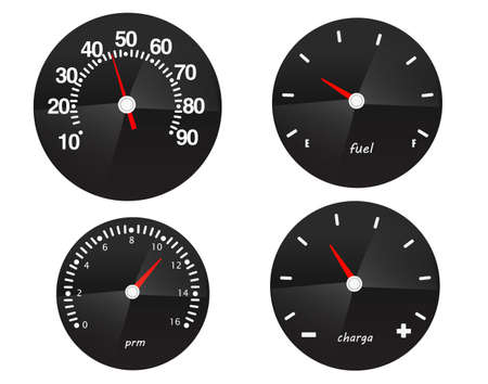 Car speed meter icons.のイラスト素材