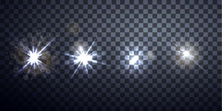 Light effects, realistic lighting effect, light glow effect, vector glow luminescence for design,のイラスト素材