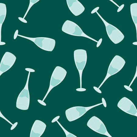 Seamless pattern with glasses of wine, vector illustrationのイラスト素材