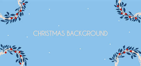 Christmas banner, background. Vector illustration in flat styleのイラスト素材