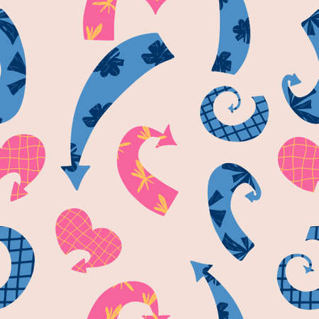 Seamless pattern with textured arrows. Vector illustrationのイラスト素材