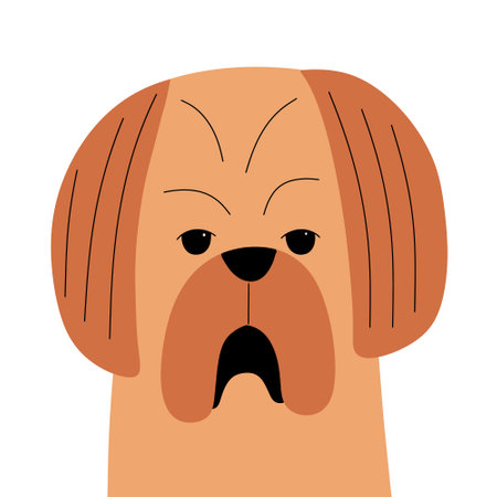 Portrait of a purebred dog. Vector illustration in flat styleのイラスト素材