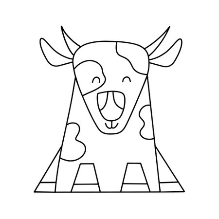 Cow in doodle style. vector illustrationのイラスト素材