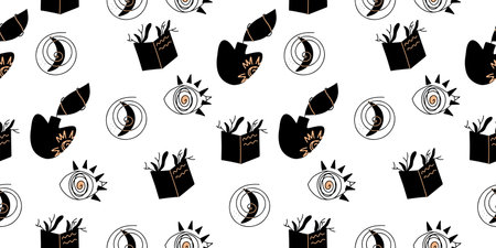 Mystical seamless pattern. vector illustration