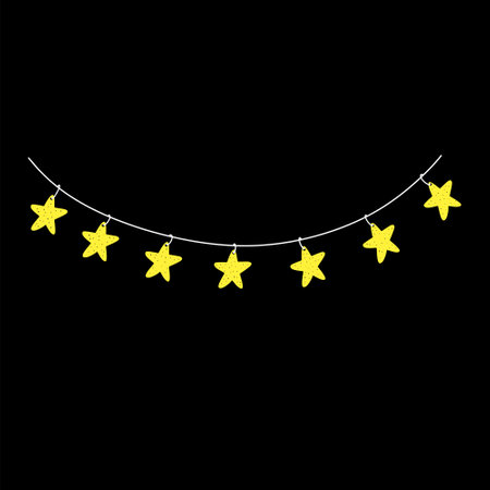 Garland glowing with stars. vector illustration