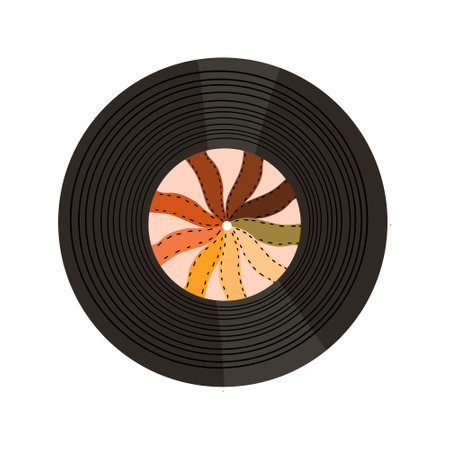 Vinyl retro record 90s. Vector illustration in flat styleのイラスト素材