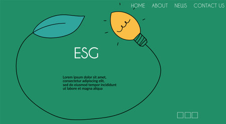 Sustainable environment banner. ESG concept. Vector illustration for website, landing pageのイラスト素材