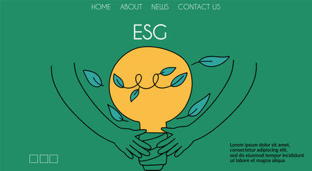 Sustainable environment banner. ESG concept. Vector illustration for website, landing pageのイラスト素材