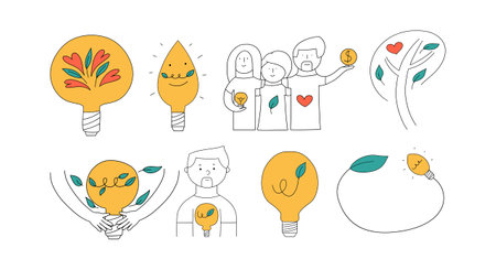 ESG concept icons set. Environmental, social and corporate governance. Environmental sustainability. Vector illustrationのイラスト素材