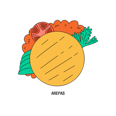 Arepa latino food. Vector illustration in flat styleのイラスト素材