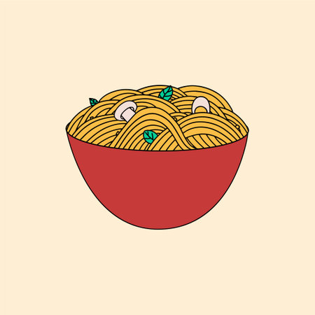 Ramen noodle soup. Japanese popular dish. vector illustrationのイラスト素材