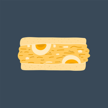 Korean egg sandwich, traditional food. Vector illustration in cartoon styleのイラスト素材