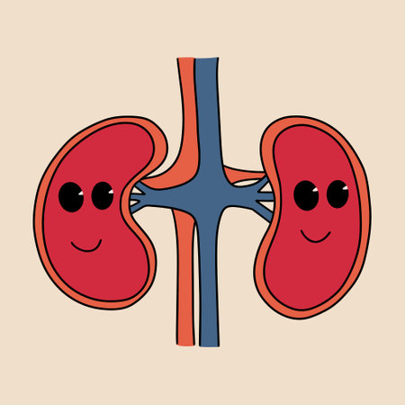 Cartoon healthy kidneys. Vector illustration in flat styleのイラスト素材