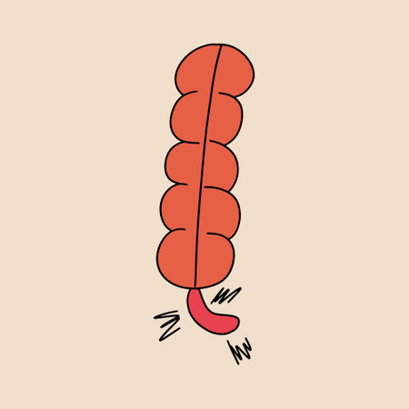 Inflamed appendicitis. Vector illustration in flat styleのイラスト素材