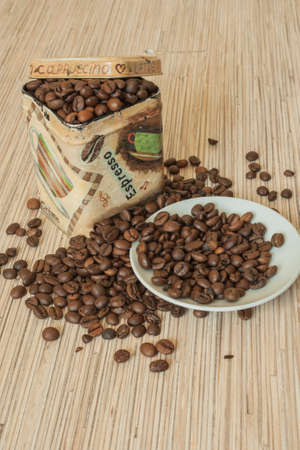 coffee beans in the package boxes
