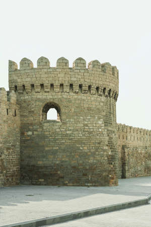 fortress wall around the old city of Baku, Azerbaijanのeditorial素材