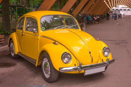 Retro car on display in Sokolniki, Moscow, Russian Federation May 21, 2016.