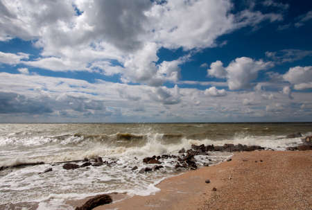 Sea surf on a windy dayの写真素材
