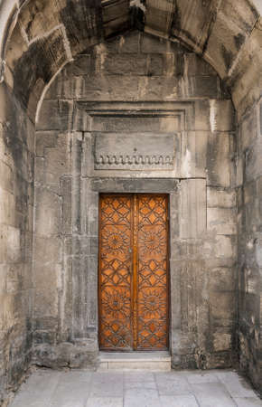 Portal of the apartment house. Architectural monument of the 17th century in the old town, Baku, Azerbaijan Republicの写真素材
