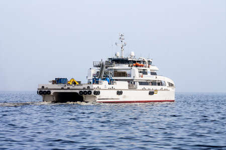 Exit from the port of Baku in the Caspian sea vessel "reshid Behbudov", the Republic of Azerbaijan, March 15, 2017のeditorial素材
