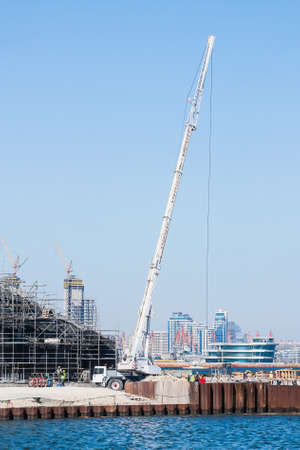 April 17, 2017, Baku, Azerbaijan. The Construction of The Caspian Waterfront Mallのeditorial素材