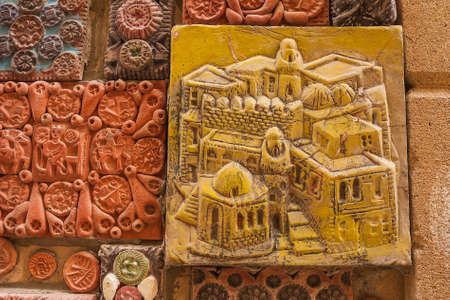 12 Mar 2017 M. Magomayev lane, Baku, Azerbaijan. The frescoes of which are decorated the walls of...
