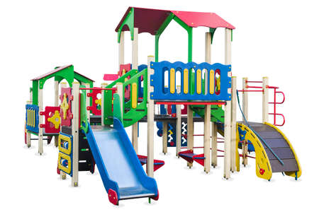 Children's playground in a park built for the development of people and Entertainment. Isolated.の写真素材