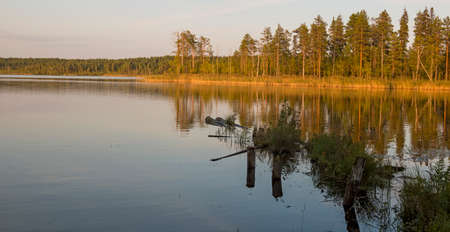 Cascade of beautiful ponds in autumn in the city park in Moscow. Of the Russian Federation.の写真素材