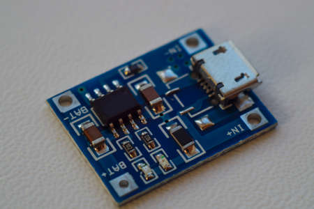 Small microscheme on white background. Close-up view.