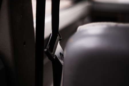 Close up of safety belt  in a carの写真素材