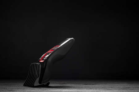 hair trimmer closeup on a black backgroundの写真素材