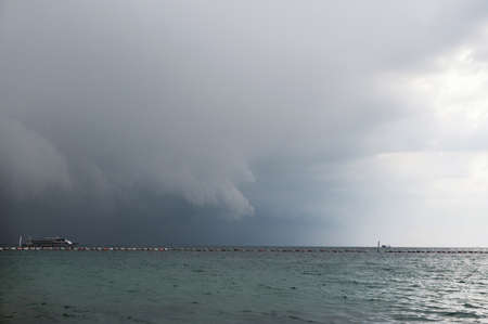 Stormy sea and heavy clouds Thailand Koh LARNの写真素材