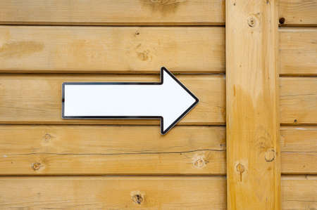 White pointer without text on a wooden wallの写真素材