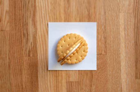 cookies with filling on white stickerの写真素材
