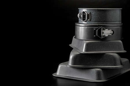 New baking set, on a dark table with copy spaceの写真素材