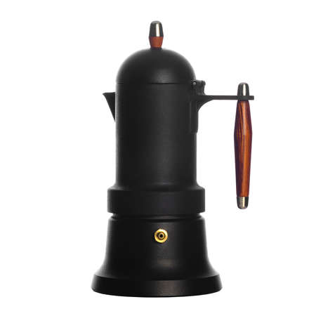 Cast iron coffee maker geyser isolated on white backgroundの写真素材